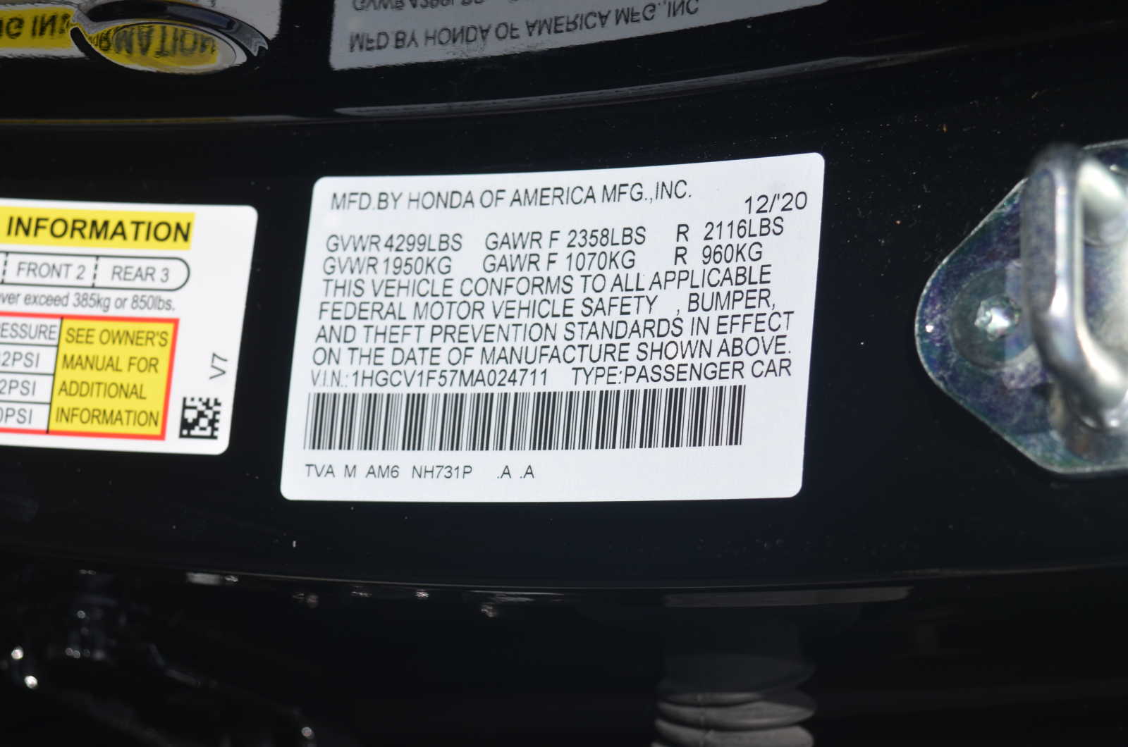 used 2021 Honda Accord car, priced at $27,798