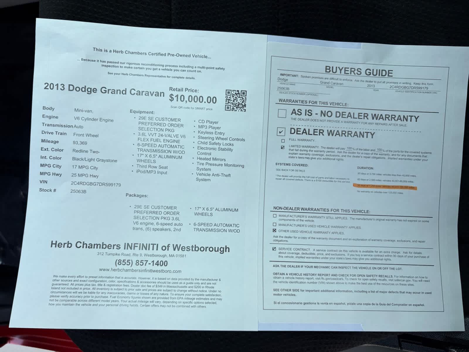 used 2013 Dodge Grand Caravan car, priced at $9,798