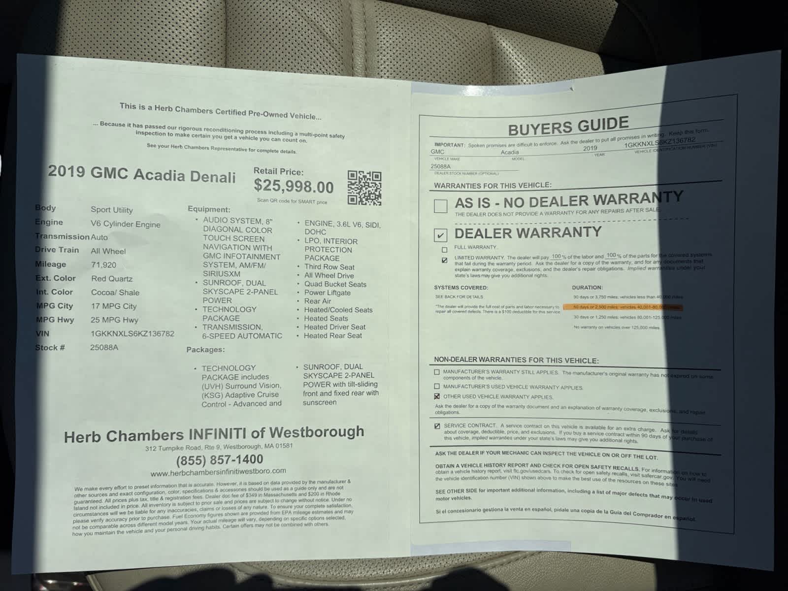 used 2019 GMC Acadia car, priced at $25,998