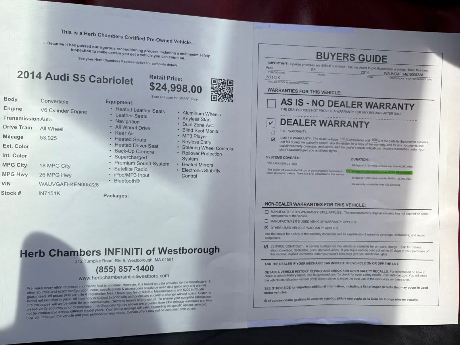 used 2014 Audi S5 car, priced at $24,998