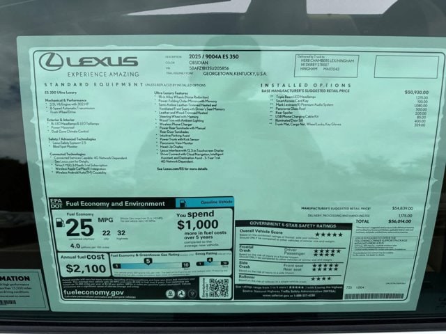 new 2025 Lexus ES 350 car
