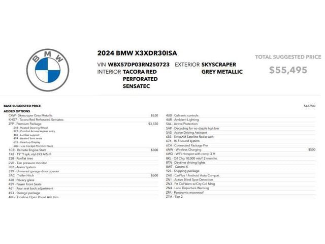 used 2024 BMW X3 car, priced at $43,998