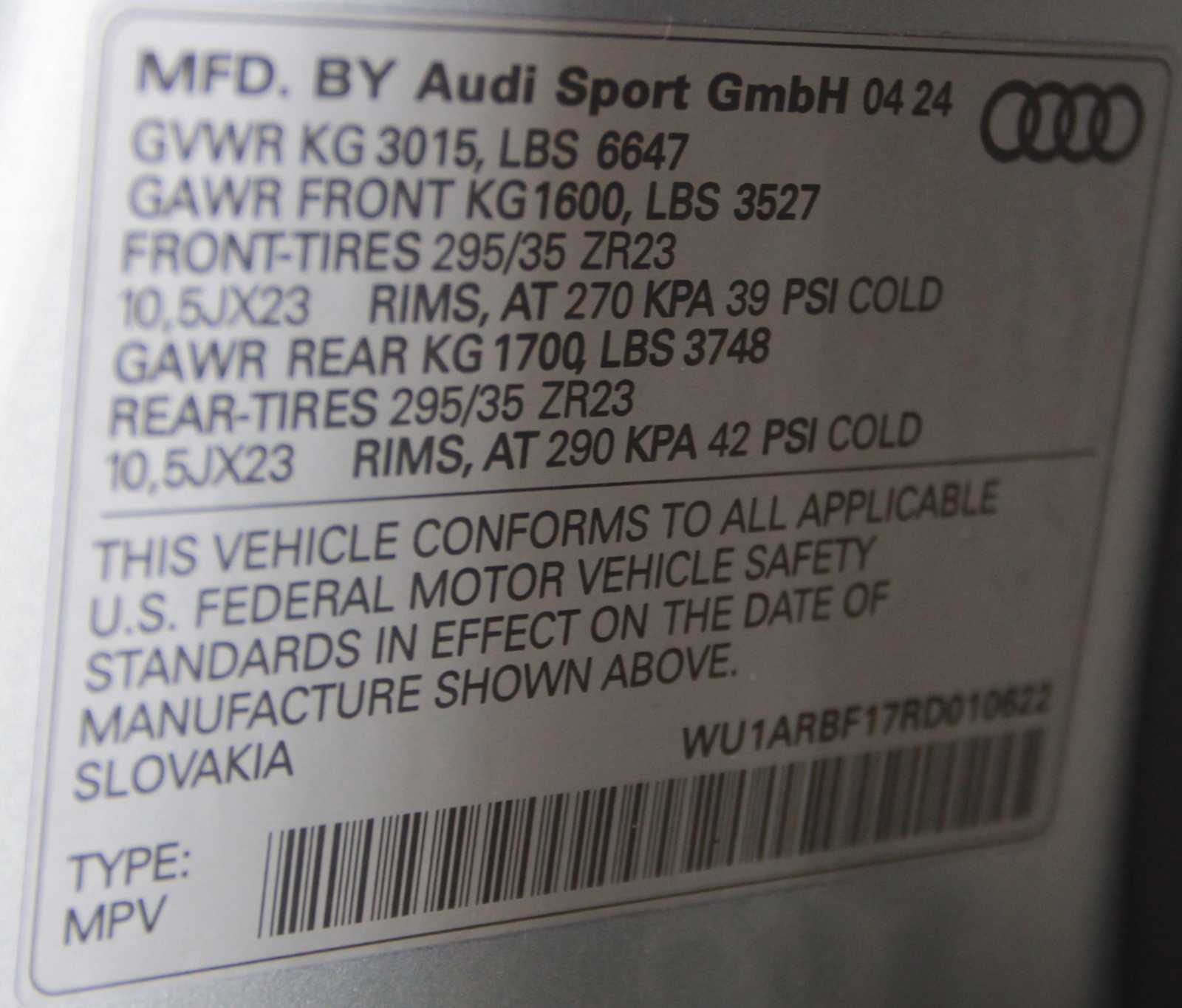 used 2024 Audi RS Q8 car, priced at $115,999