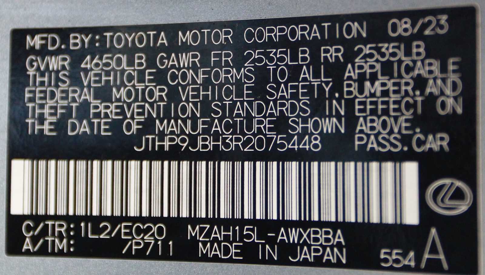 used 2024 Lexus UX 250h car, priced at $36,998