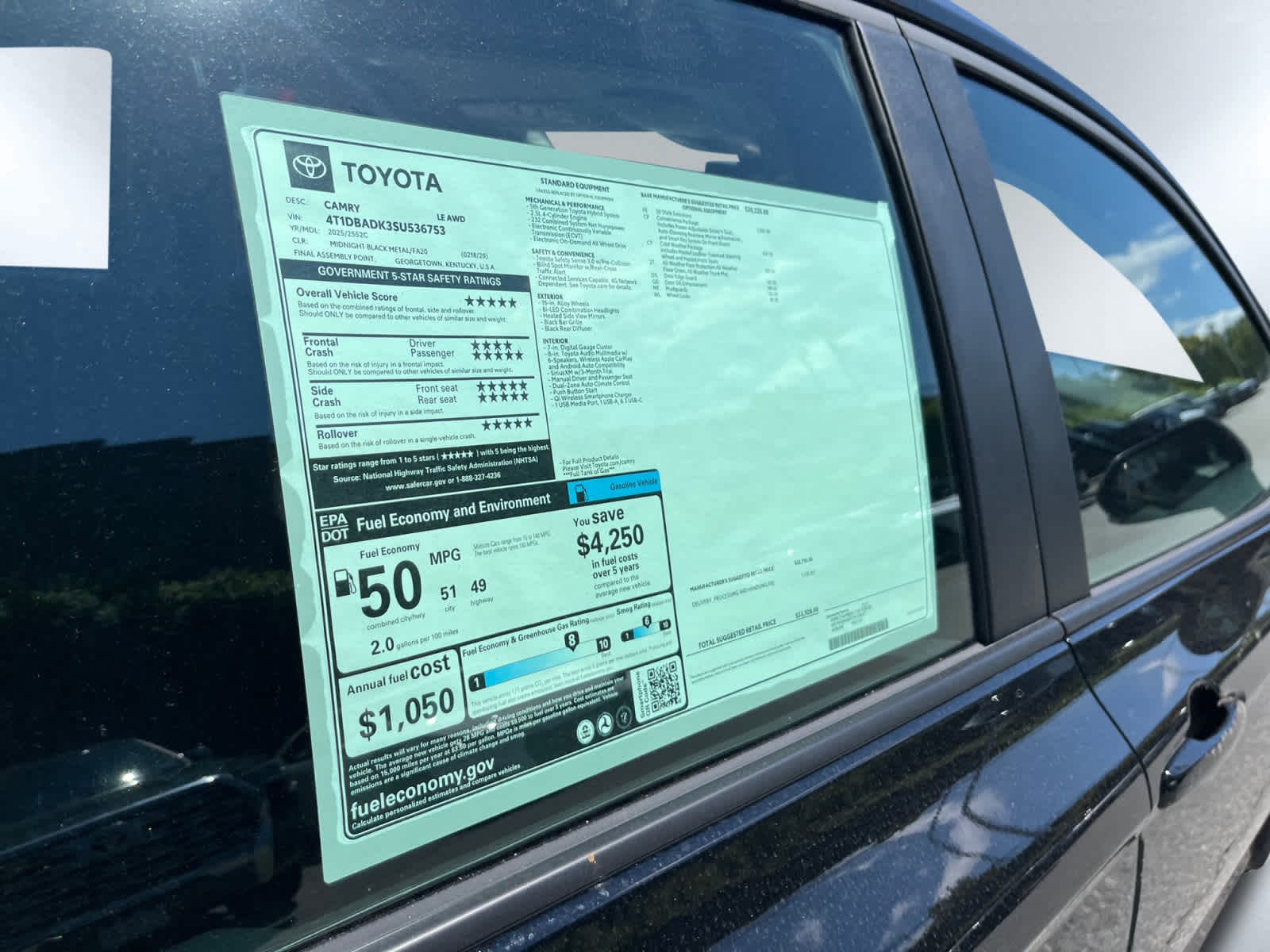 new 2025 Toyota Camry car, priced at $33,928