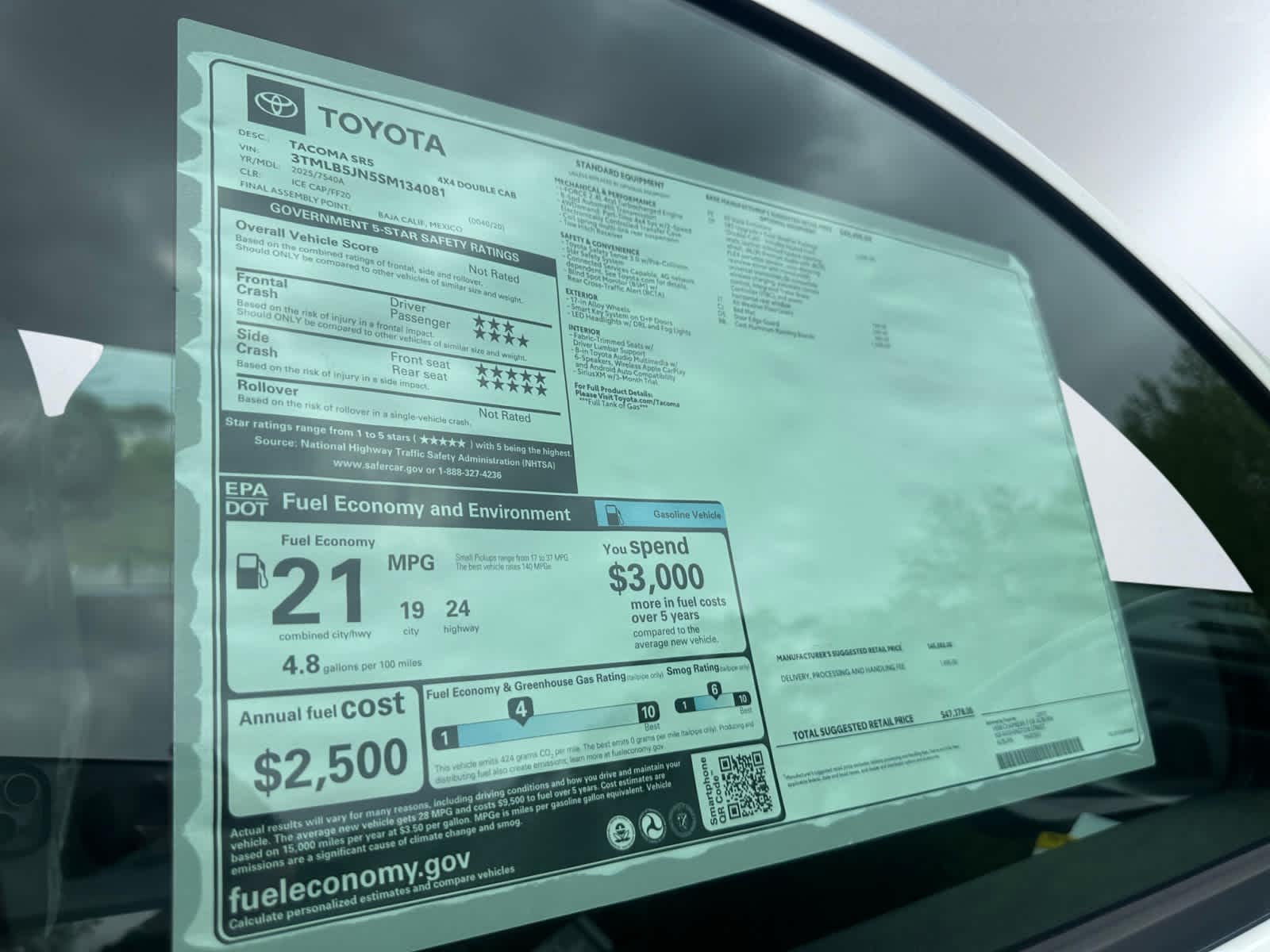 new 2025 Toyota Tacoma car, priced at $47,378