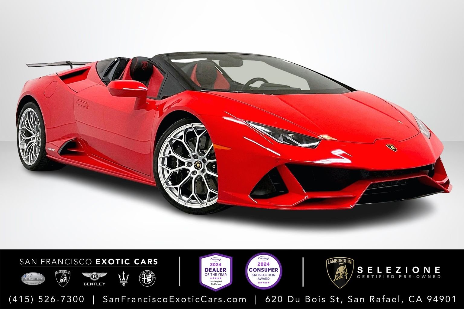 used 2023 Lamborghini Huracan EVO Spyder car, priced at $329,991