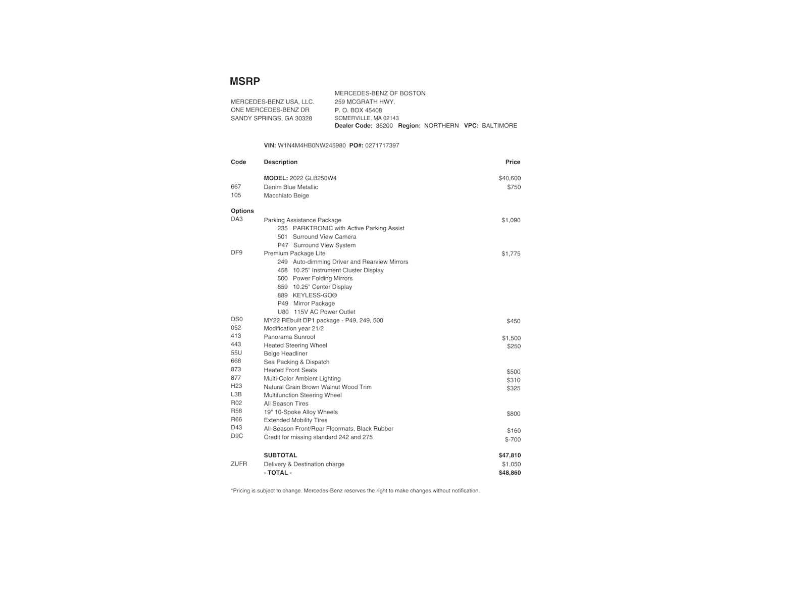 used 2022 Mercedes-Benz GLB 250 car, priced at $33,798