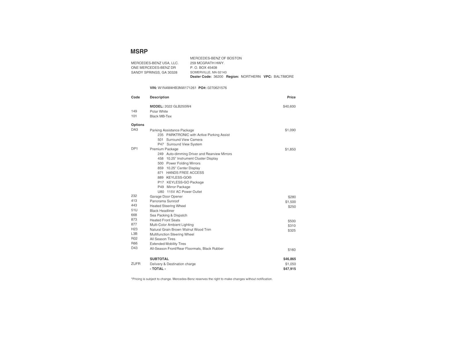 used 2022 Mercedes-Benz GLB 250 car, priced at $34,998