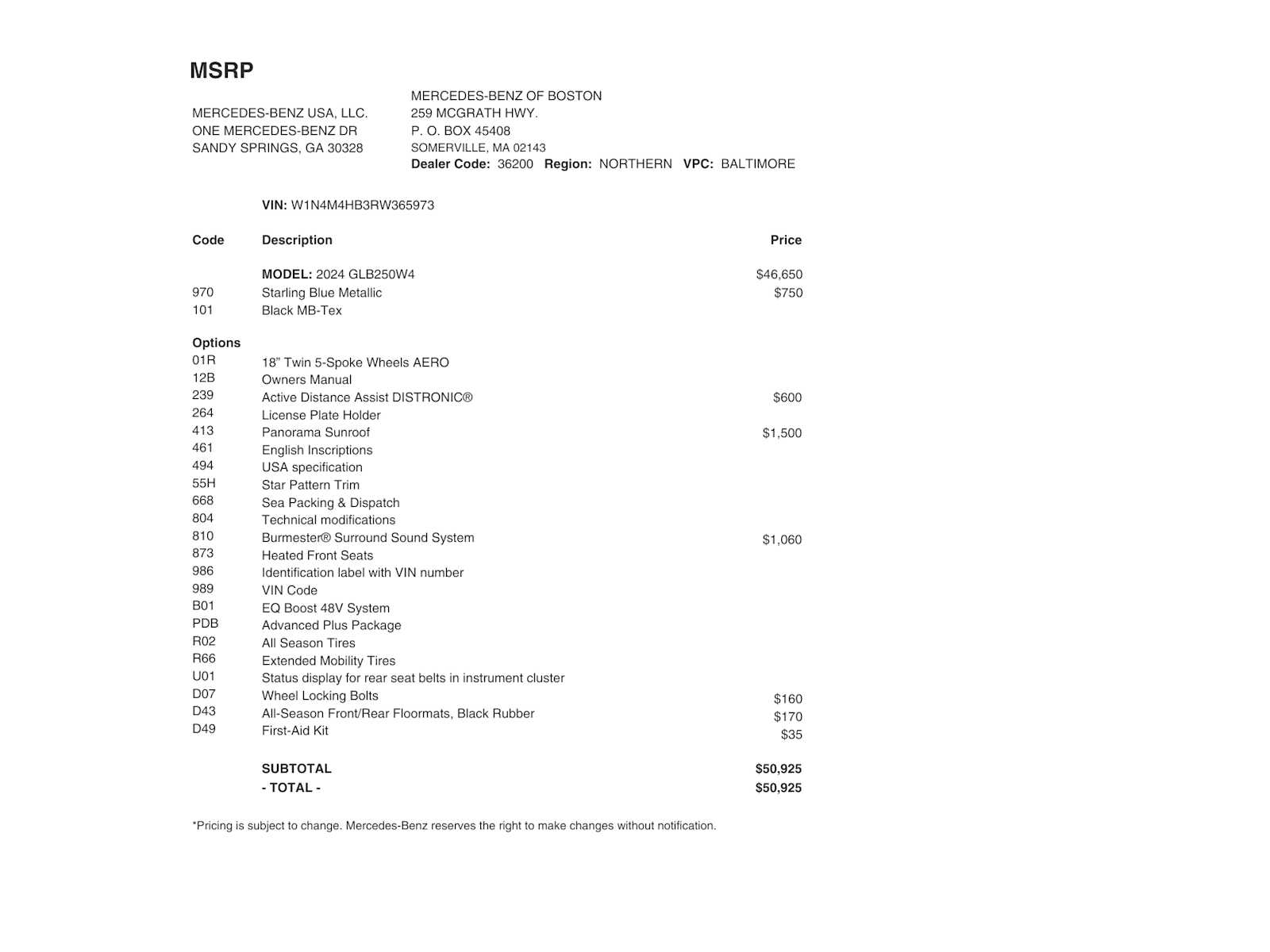 used 2024 Mercedes-Benz GLB 250 car, priced at $36,498