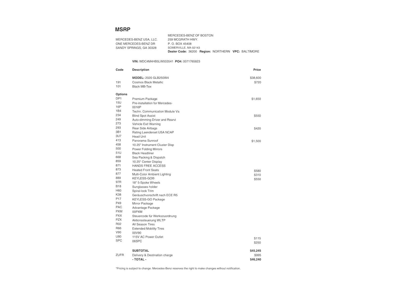 used 2020 Mercedes-Benz GLB 250 car, priced at $25,198