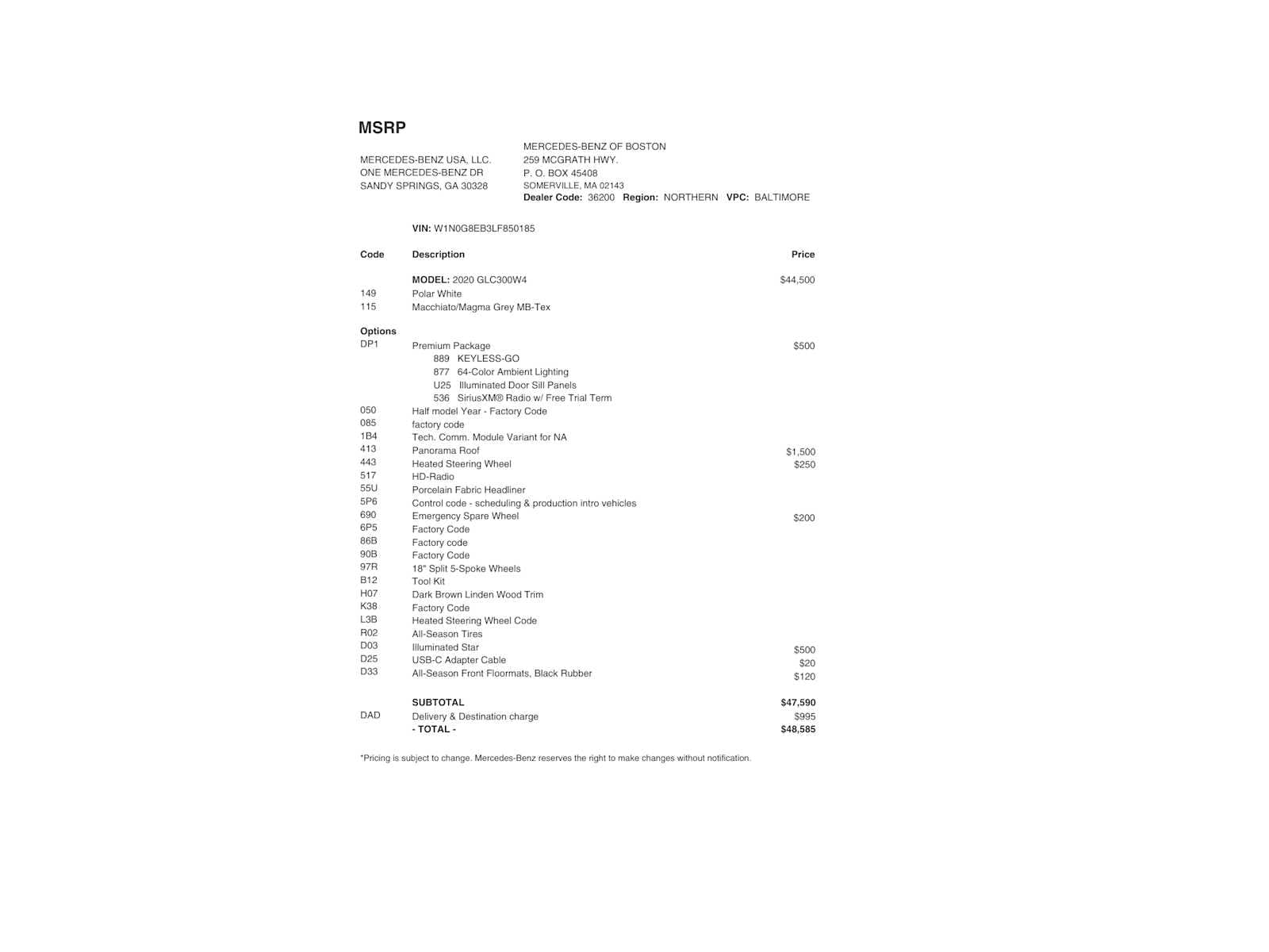 used 2020 Mercedes-Benz GLC 300 car, priced at $27,898