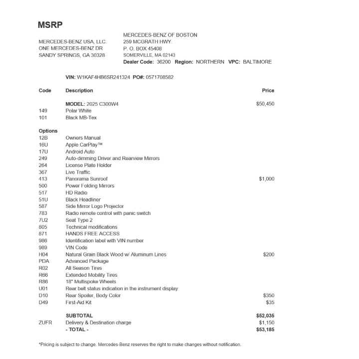 used 2025 Mercedes-Benz C-Class car, priced at $46,382