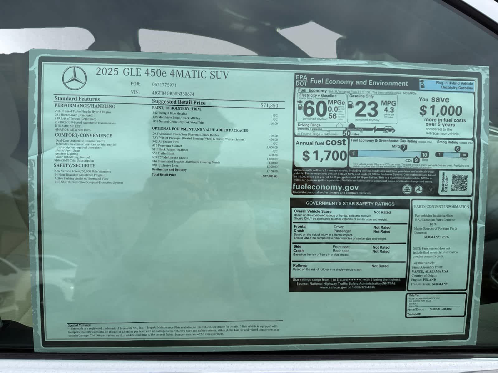 new 2025 Mercedes-Benz GLE 450e Plug-In Hybrid car