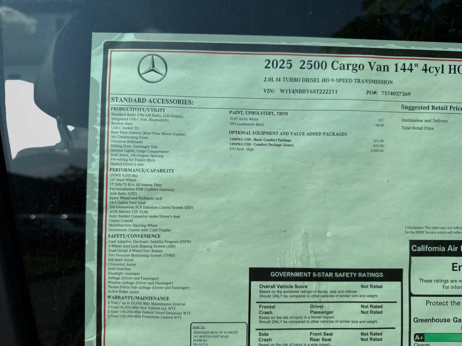 new 2025 Mercedes-Benz Sprinter 2500 car