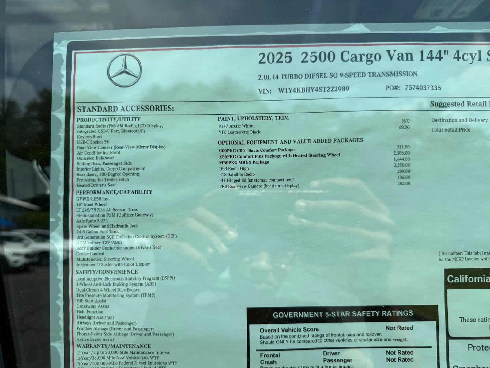new 2025 Mercedes-Benz Sprinter 2500 car