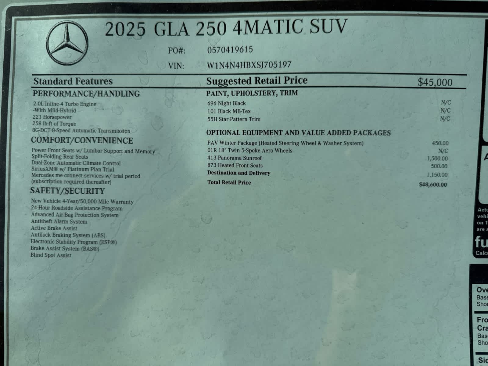 new 2025 Mercedes-Benz GLA 250 car