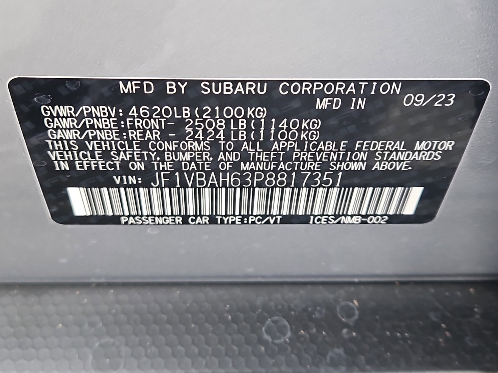 new 2023 Subaru WRX car, priced at $35,587