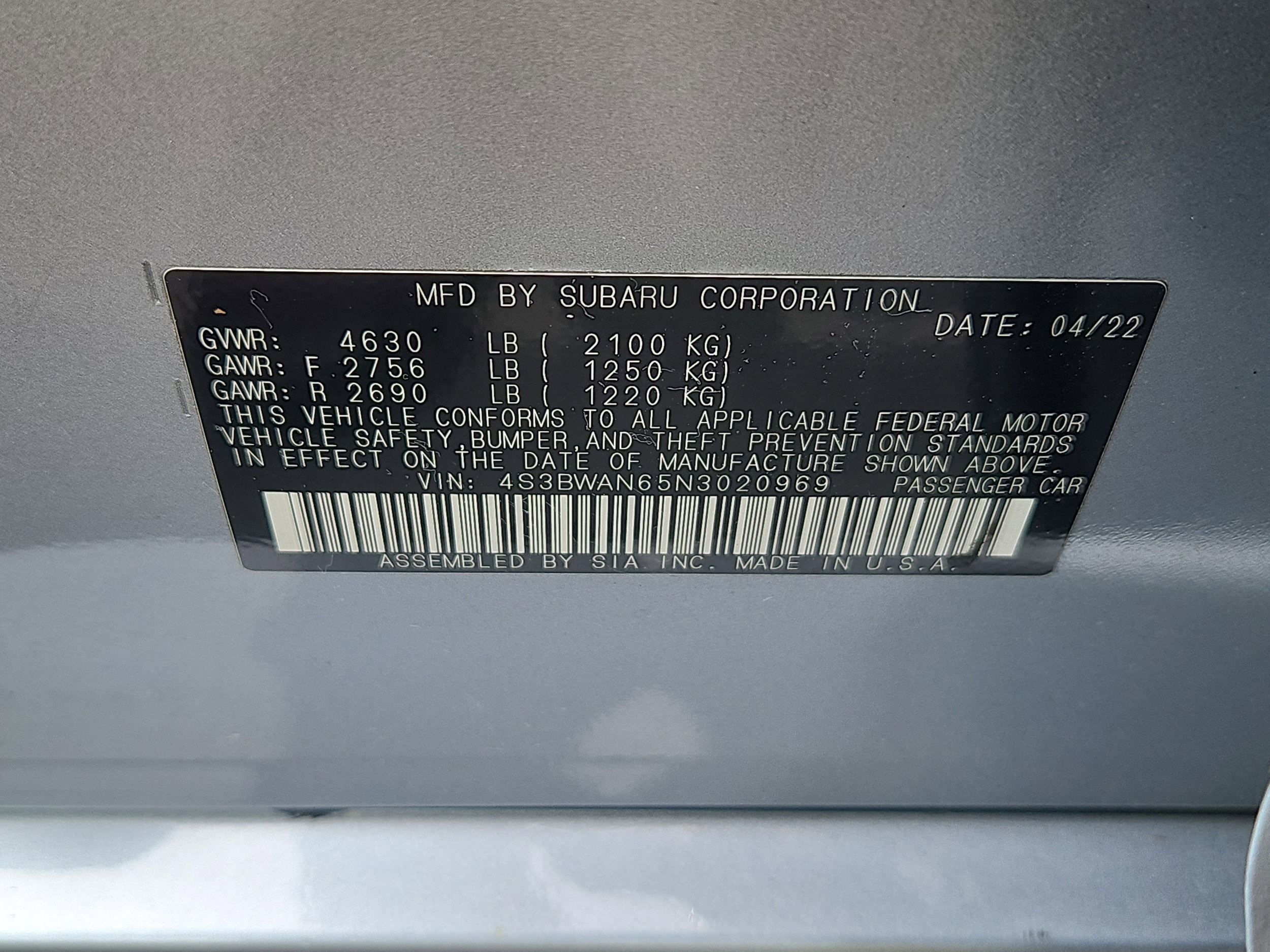 used 2022 Subaru Legacy car, priced at $26,490