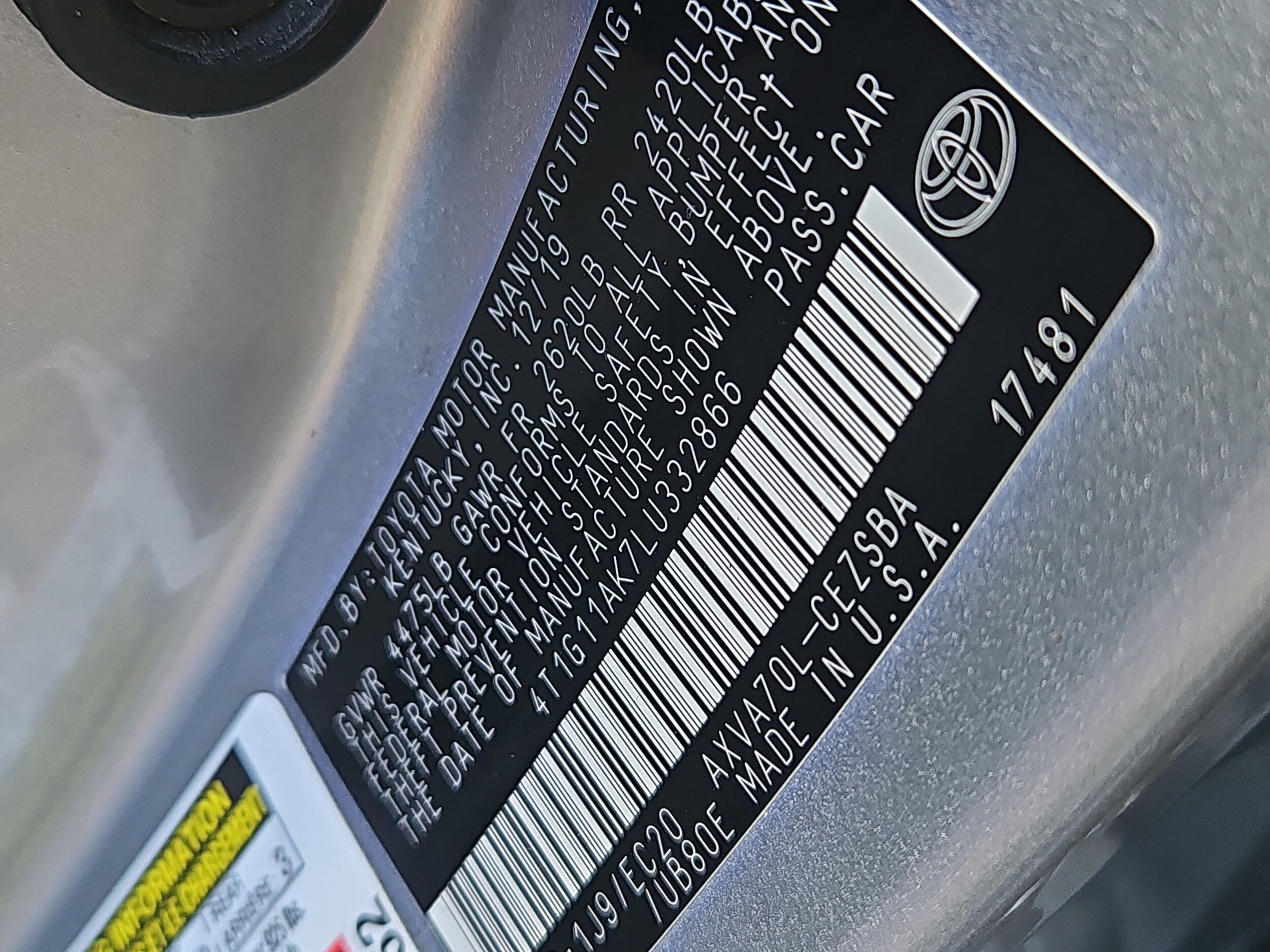 used 2020 Toyota Camry car, priced at $19,663