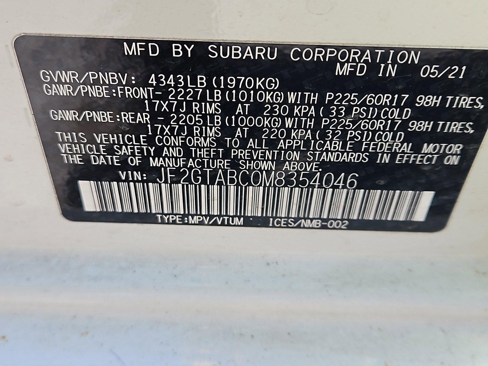 used 2021 Subaru Crosstrek car, priced at $21,789