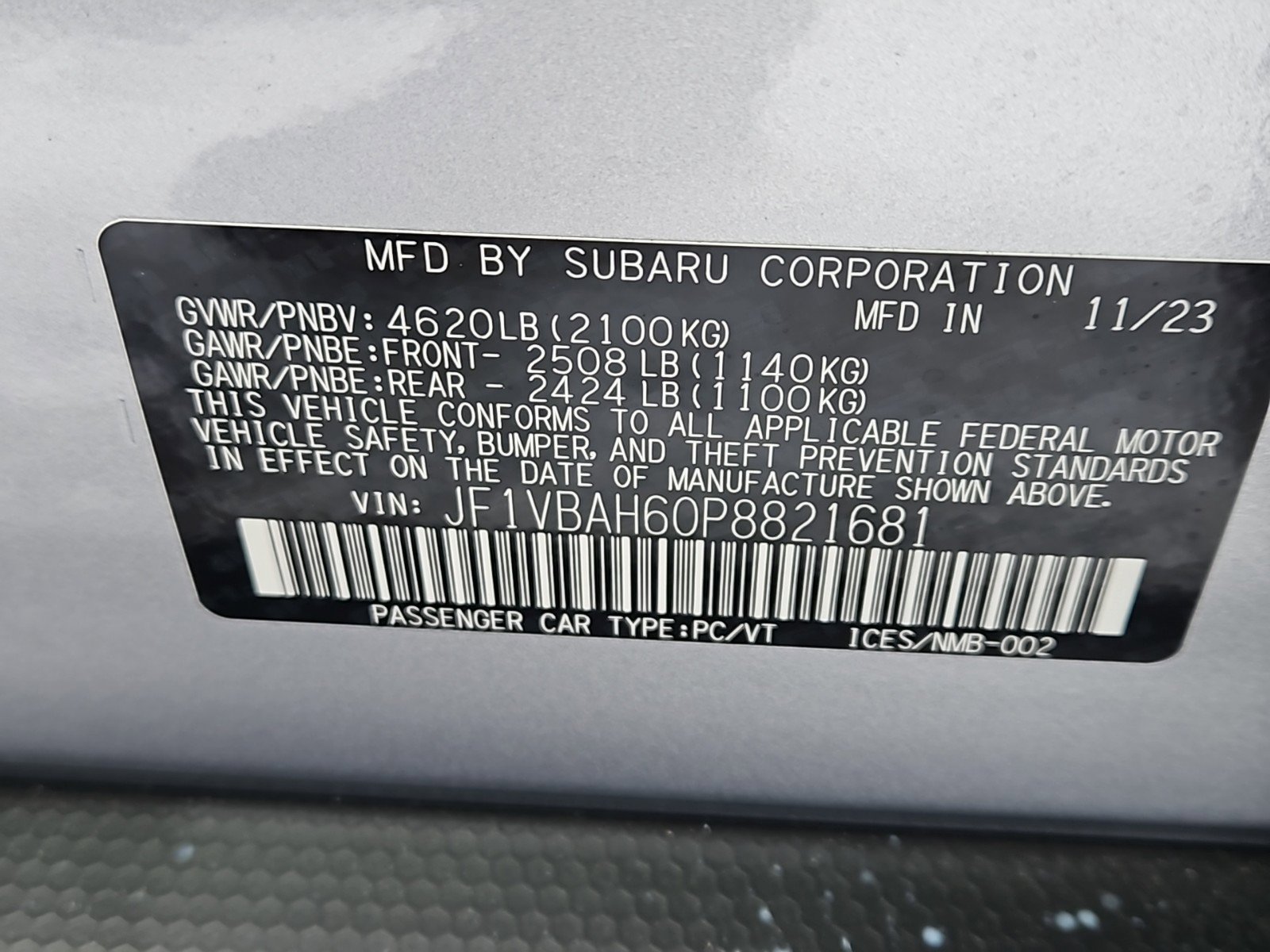 new 2023 Subaru WRX car, priced at $35,626