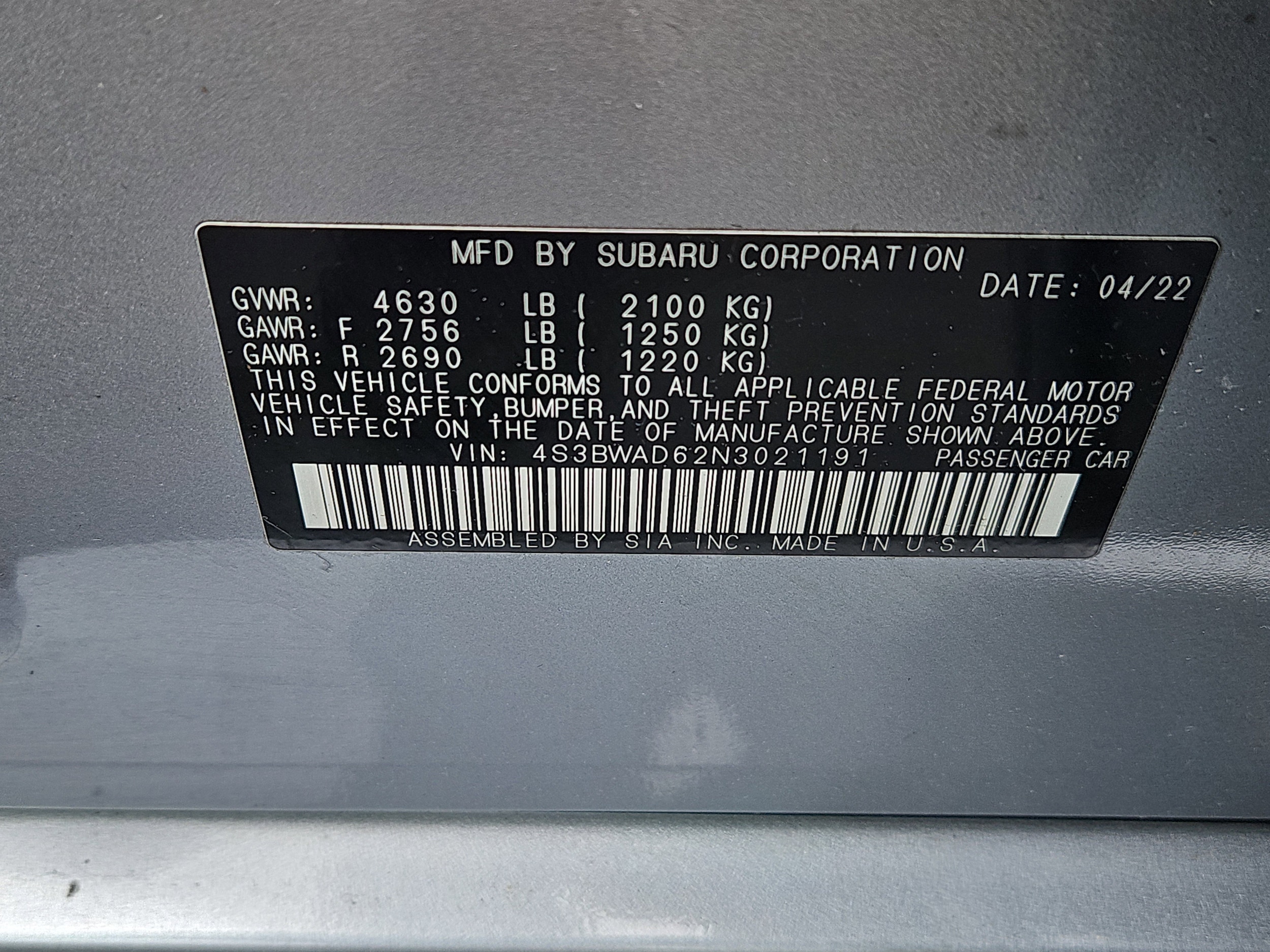 used 2022 Subaru Legacy car, priced at $23,990