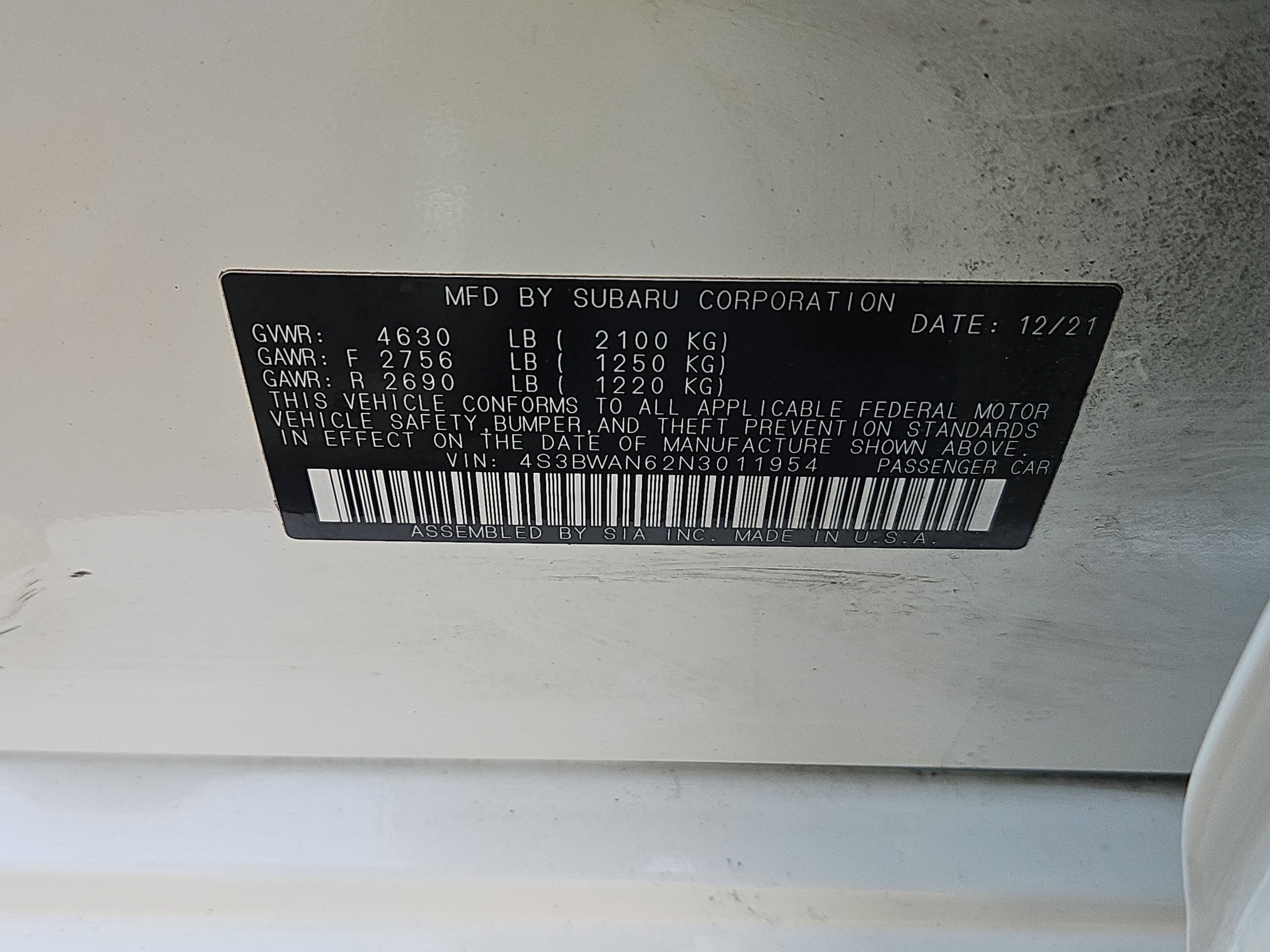 used 2022 Subaru Legacy car, priced at $23,990