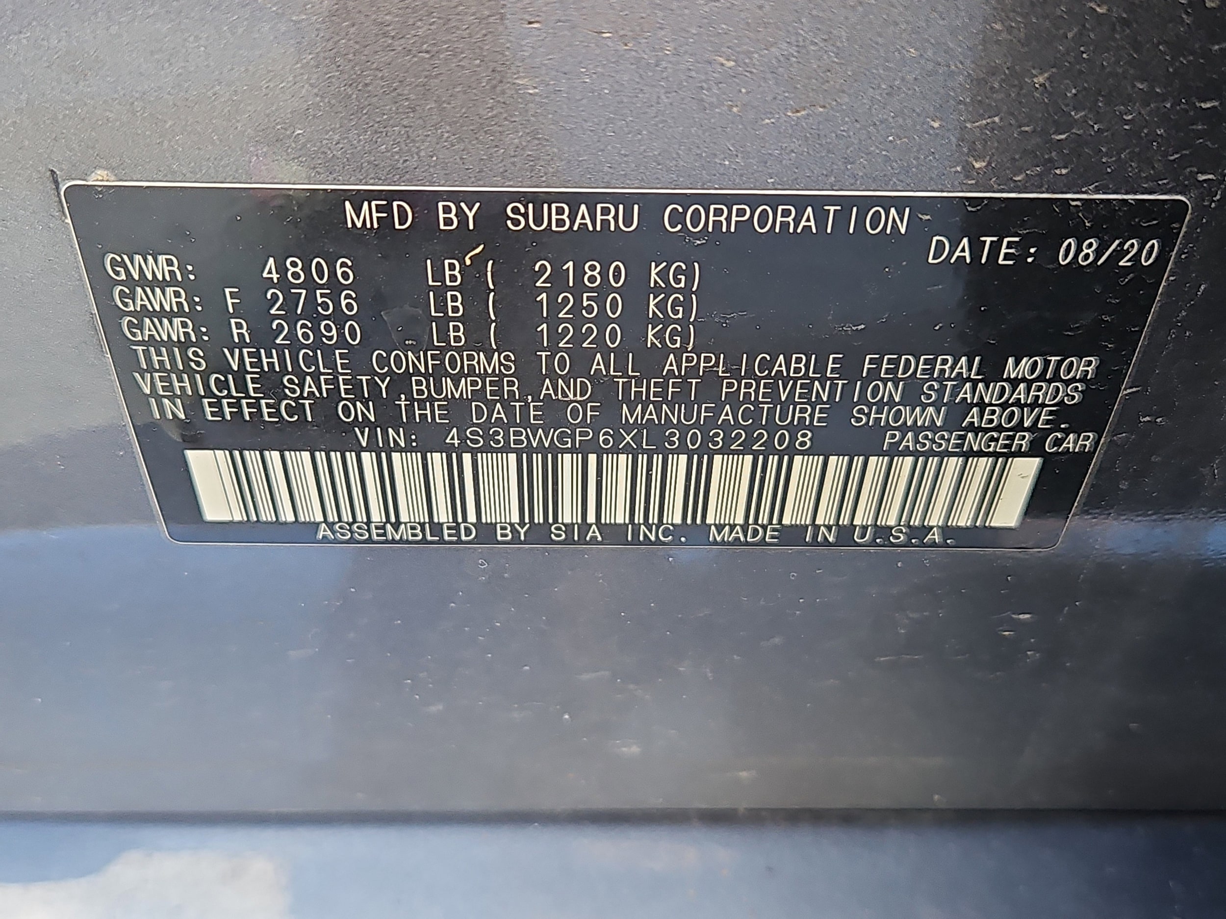 used 2020 Subaru Legacy car, priced at $24,859